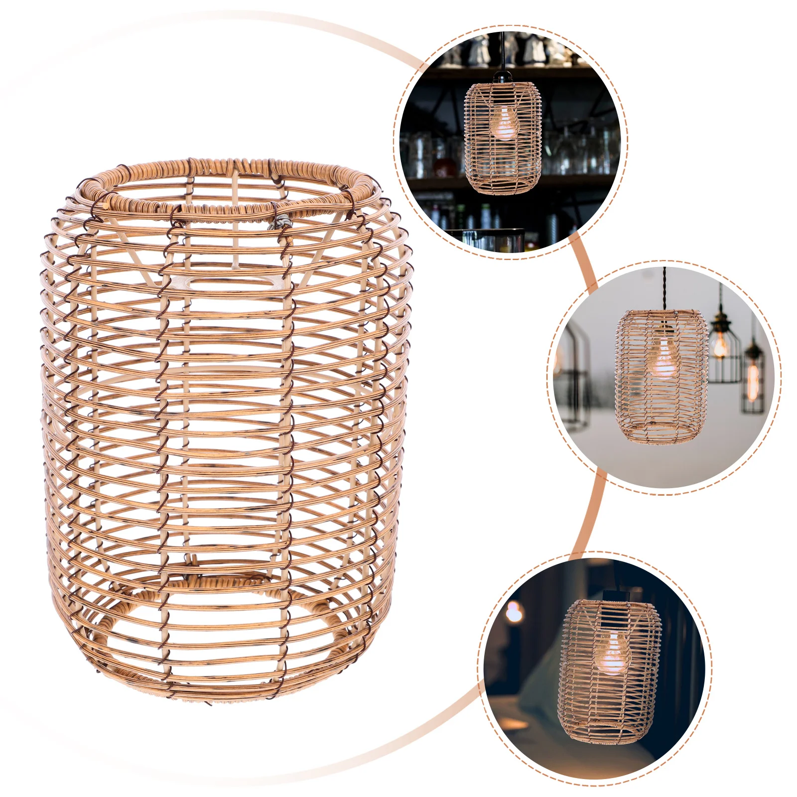 

Retro Lampshade Woven Pendant Light Shade Replacement Rustic Farmhouse Ceiling Lamp Cover For Home Hotel Decor Boho Style