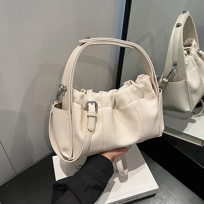 طراز فني قديم! حقيبة دلو أنيقة ذات ثنيات 2025 - حقيبة نسائية كورية كلاسيكية جديدة، محمولة باليد وغير رسمية، كتف ممتاز/كروس #6