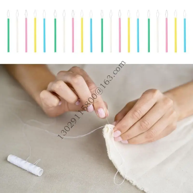 20 pezzi colorato thread cucito cilindrico colorato threadle aghi per cucire .y5ga