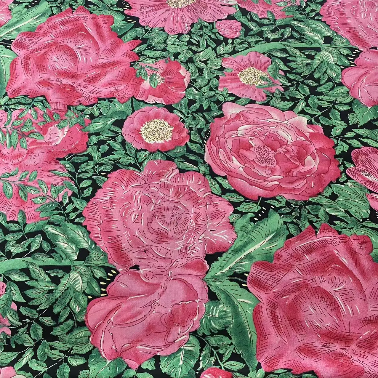 綿100%プリント生地 - ドレス/カーテン/DIYクラフト用ソフトフローラル/幾何学模様生地