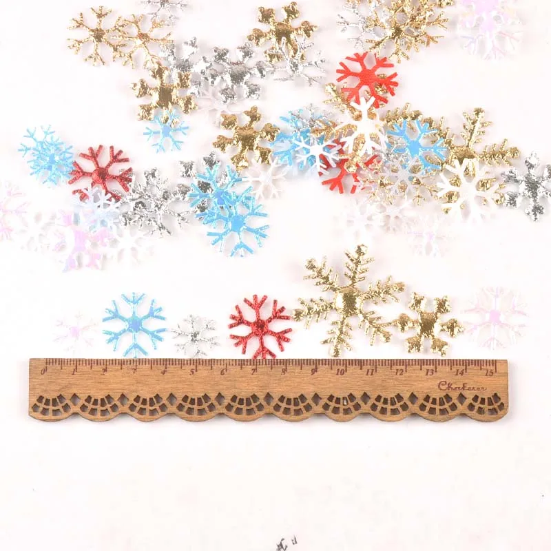 50pcs/lot mixed Polyester Felt Christmas Snowflake Patch Applique Scrapbooking Craft Sticker Non-woven Patch DIY CP2324