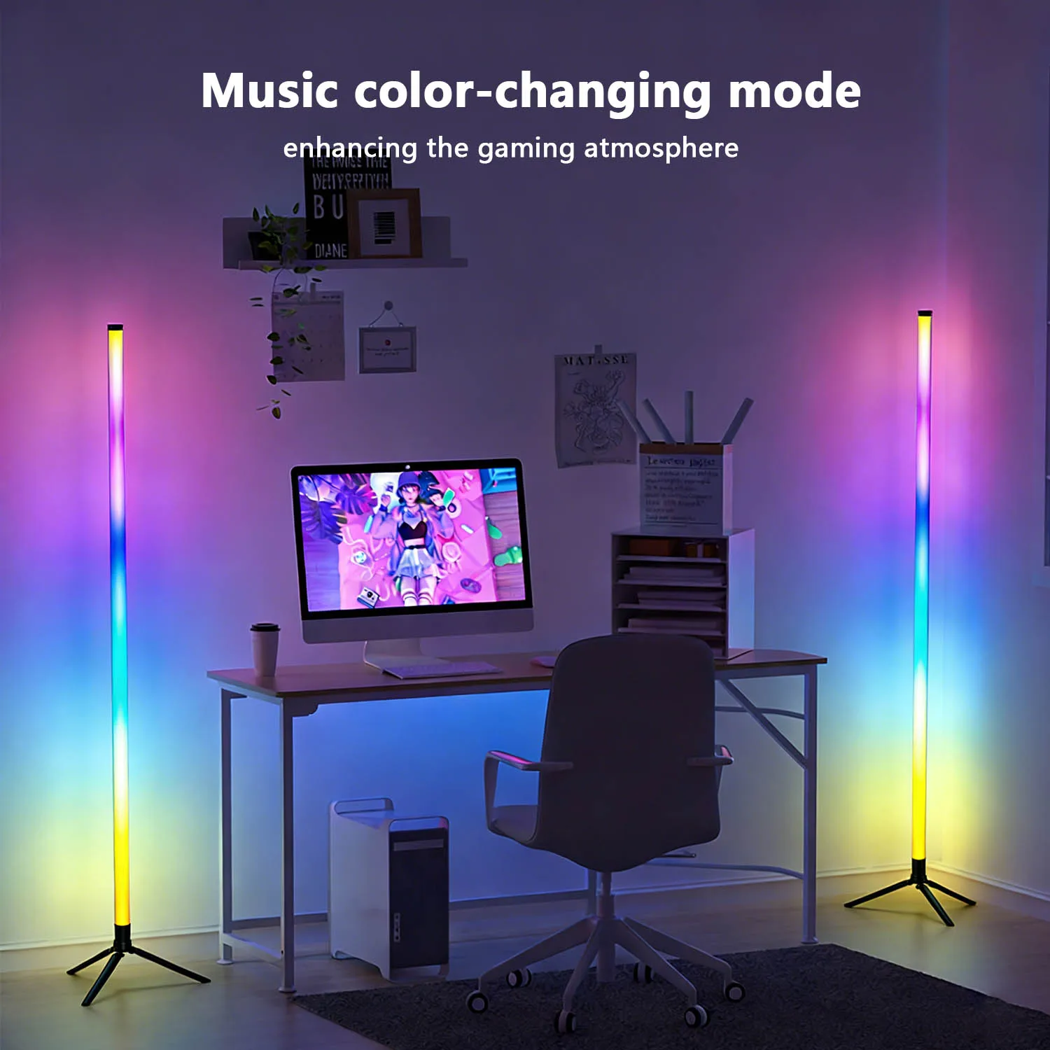 LED Floor Lamp 5V RGB IC Corner Light Suitable For Bedroom Fun Game Room Decorative Atmosphere Light Fast Delivery