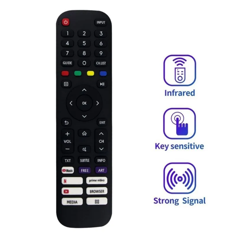 DT21 EN2J30H Infrared Remote Control Replacement for Hisense TV - ABS Black Durable Easy Install