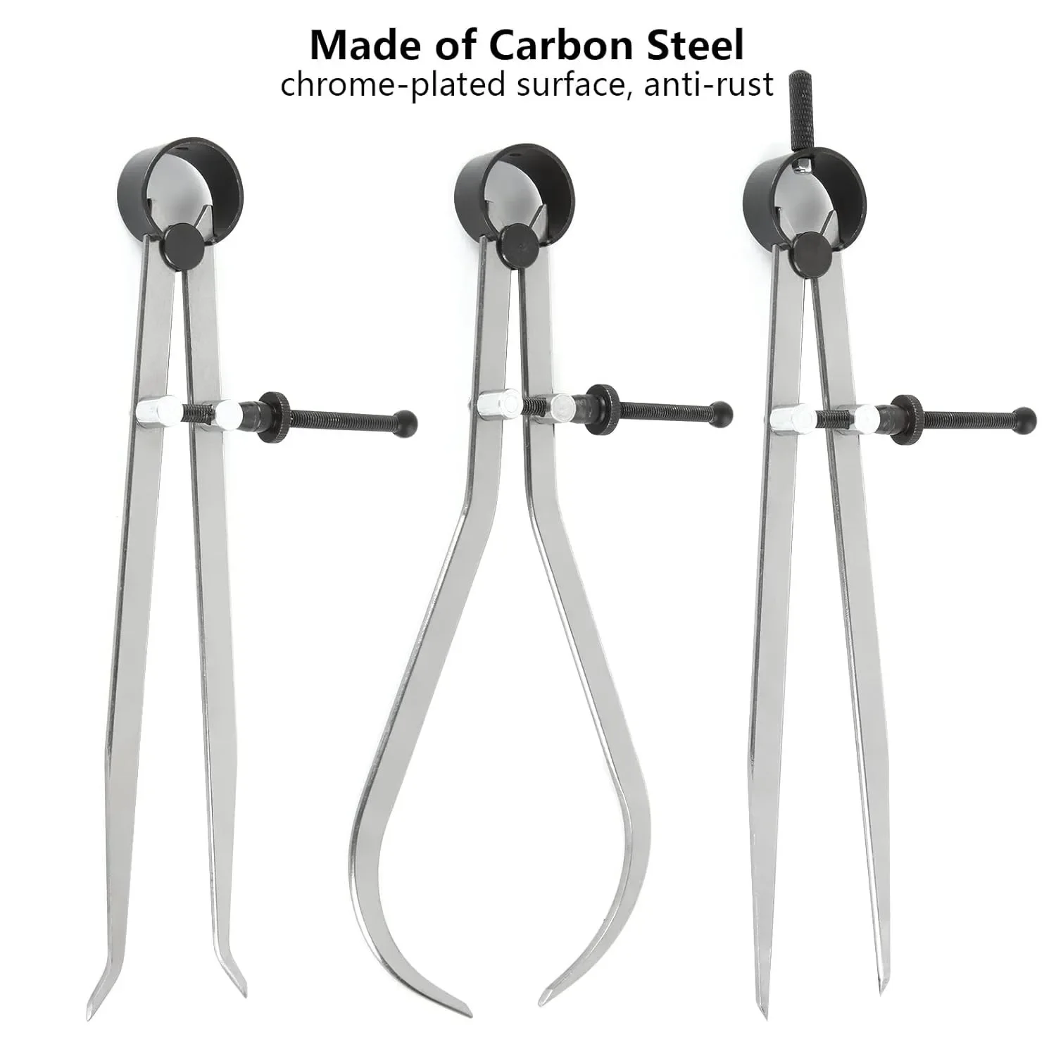 Adjustable DIY Leather Edge Caliper, Leather Inside Outside Divider Rotating Compass Creaser for Cobbler Tailor Wood working