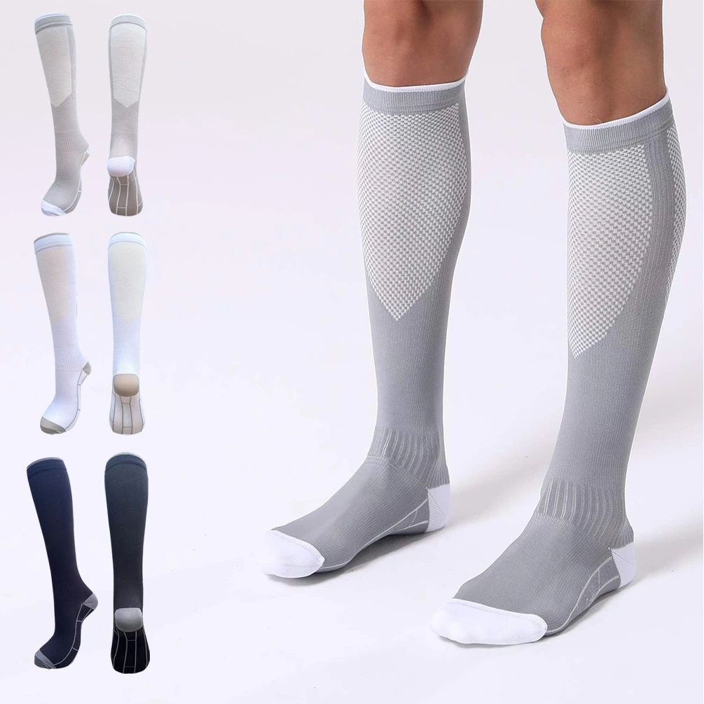 Running Women Men Compression Socks For Football Anti Fatigue Pain Relief 20-30 mmhg Black Compression Socks Fit For Sport Socks