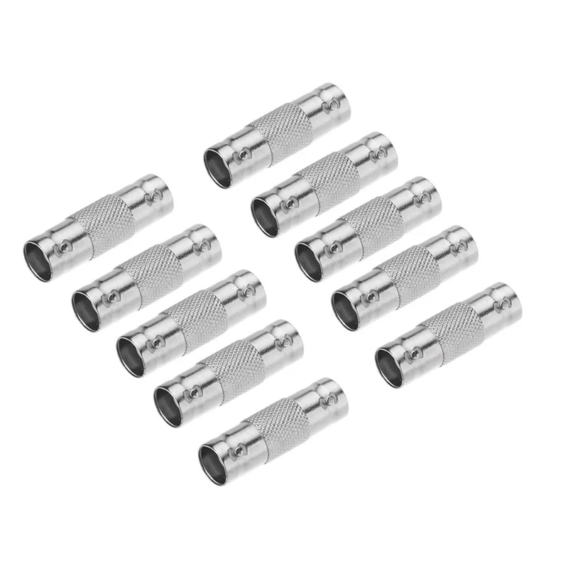 30 шт. BNC «мама» на BNC «мама» адаптер для камеры видеонаблюдения прямой разъем для системы видеонаблюдения серебристый