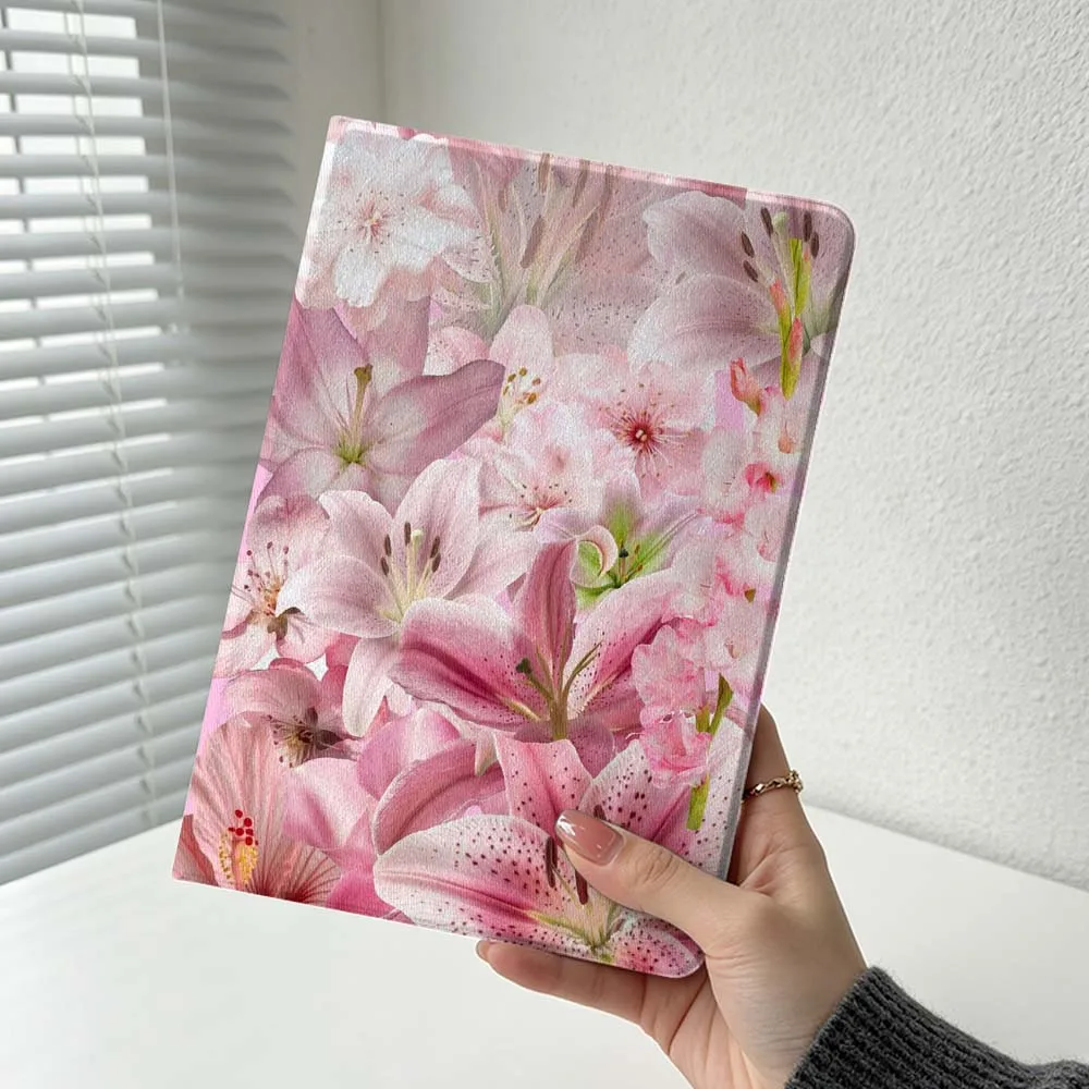 Pink Floral Pattern For Xiaomi Redmi Mi Pad 8 7 6 5 4 2 SE K Pro Max Ultra Poco Pad Soft Inch Tablet Case Cover