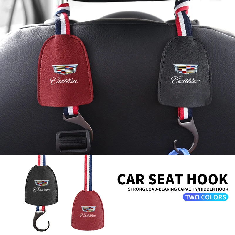 Car Rear Seat Headrest Leather Hanger Hook Car Interior Accessories For Cadillac Escalade CTS ATS SRX STS XT5 XT4 XT6 XTS CT4