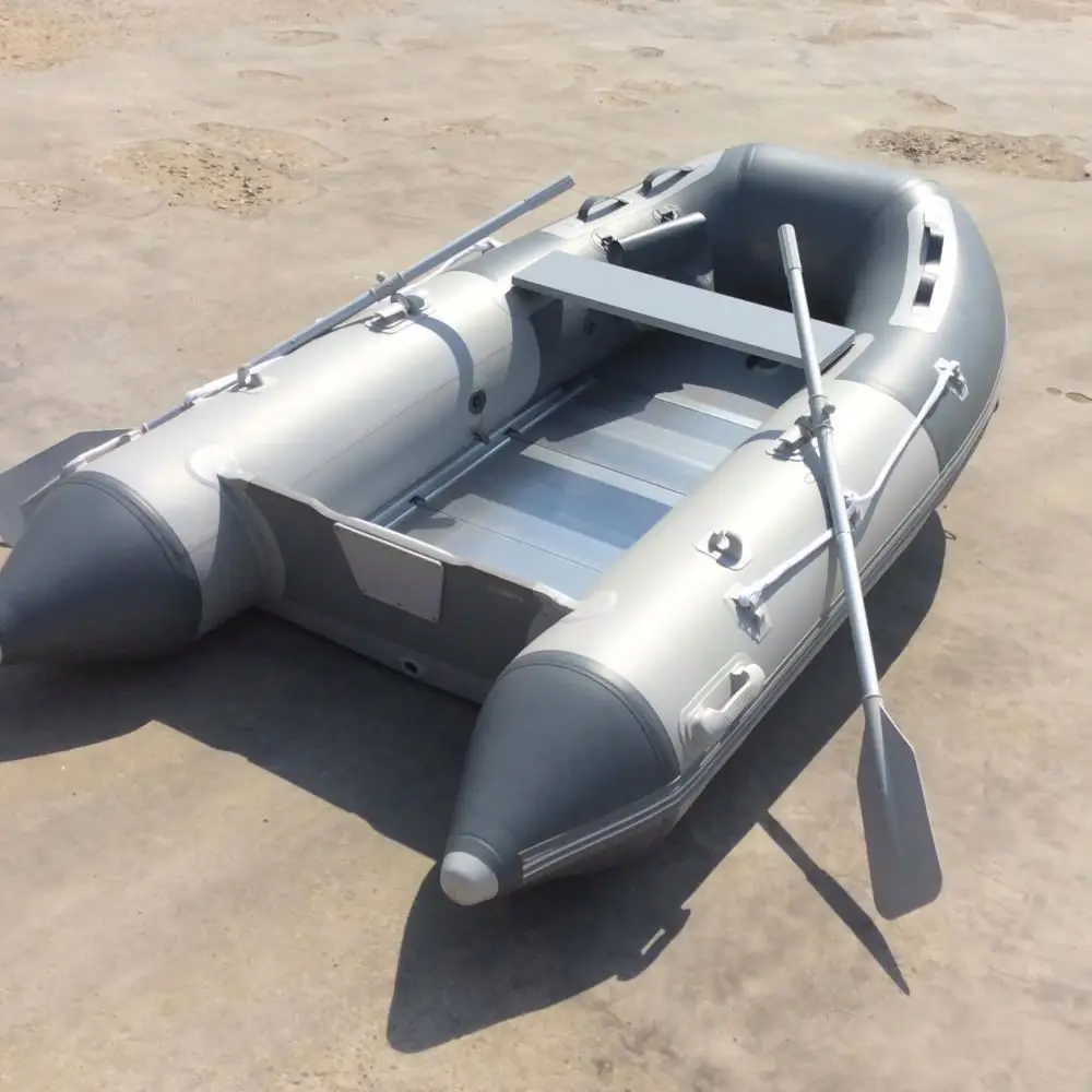 حار بيع 10Ft 4 شخص D نوع قارب صيد قابل للنفخ بولي كلوريد الفينيل 1.2 مللي متر رمادي اللون البحيرات بسعر منخفض