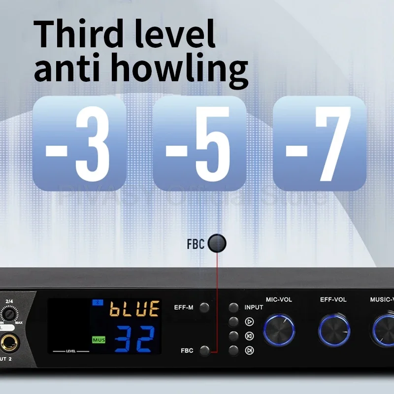 Digital Equaliser DSP Pre-Effects Profesional Equalizador Spectrum KTV LED Display Speakers Noise Reduction Audio Processor