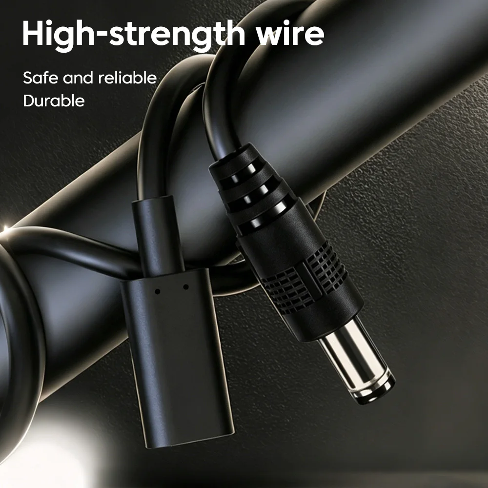 100W USB C to DC Barrel Jack Cable 5/9/12/15/20V Adjustable Voltage PD Power Cord for Lenovo HP Acer Laptop