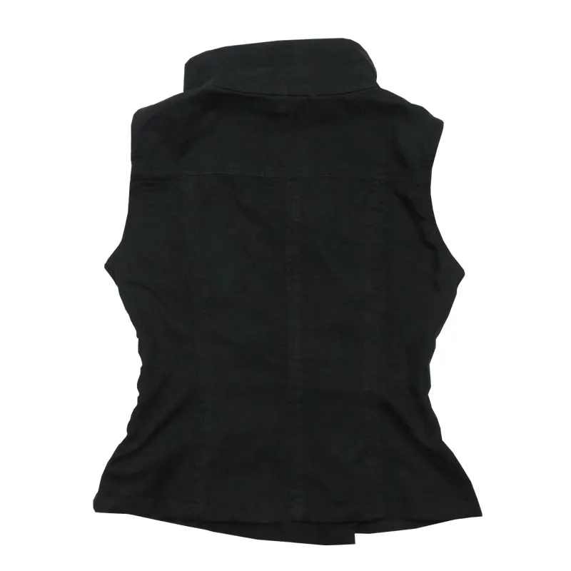 Y2K Vintage Harajuku Damski Krótki Top Sexy Obcisły Casualowy Zapinany na Guziki Bez Rękawów Golf T-Shirt Goth Punk Rock Hip Hop Streetwear