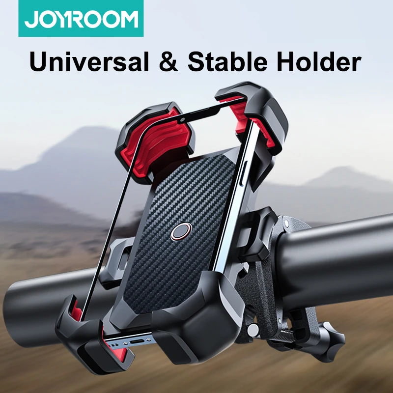 Joyroom Bike Motorcycle Phone Holder Universal Bicycle Phone Holder for 4.7-7 inch One-Push Install 360 Wide View Biking Holder