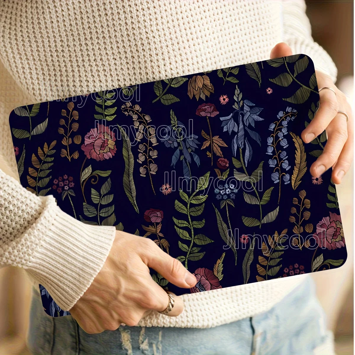 2 Pieces Patterned Laptop Floral Art Sticker Protective Case, Universal Netbook Skin Sticker Cannot Be Reused