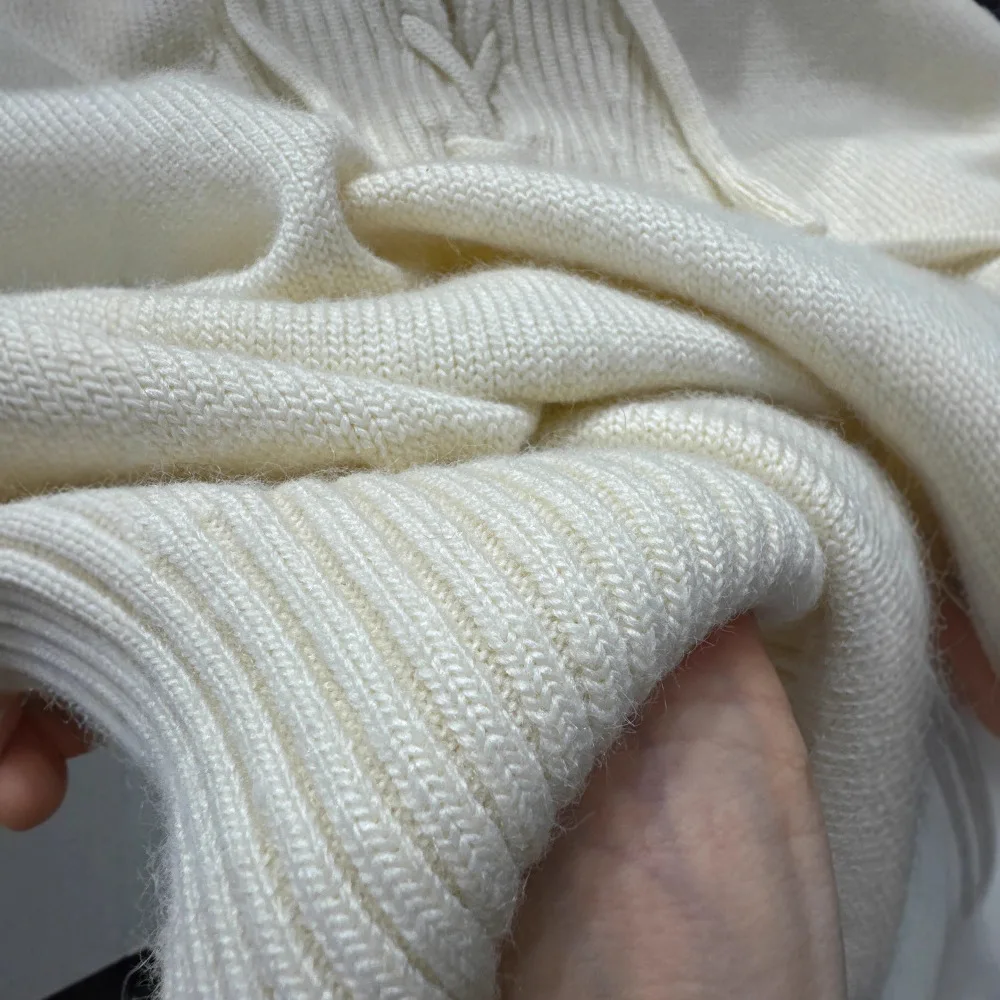 2025年新作 韓国風 ウール混紡セーター レディース カジュアル ラフニット プルオーバー 秋冬ファッション