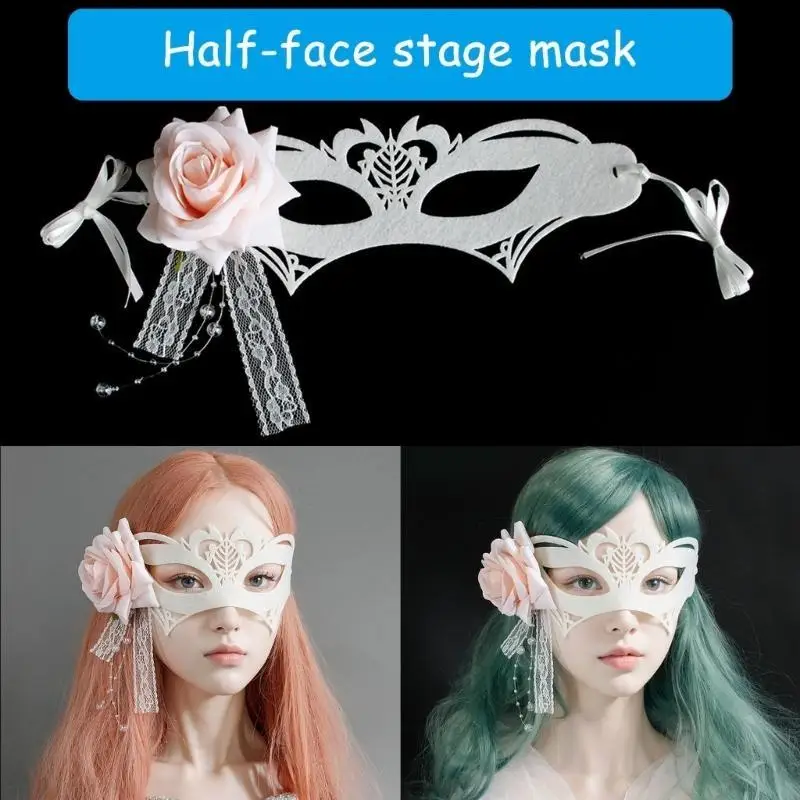 652F Masquerade Eyemask com decoração flores para casamento, flor Eyemask para festas máscaras femininas, bailes