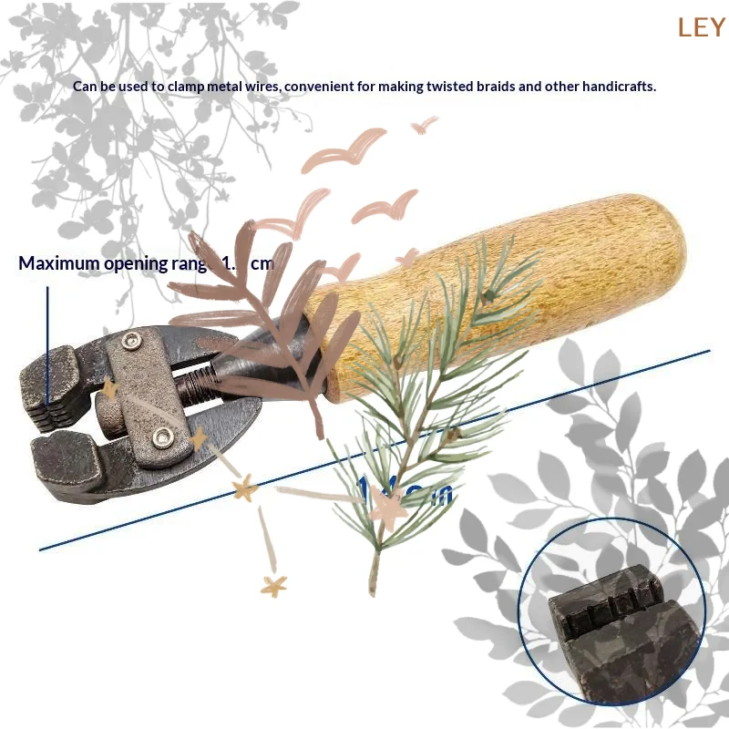 Handheld Clamp Wooden Handle Fixture Holder Jewelry: Making Hand Tool Benchwork Goldsmith Rotating Vise