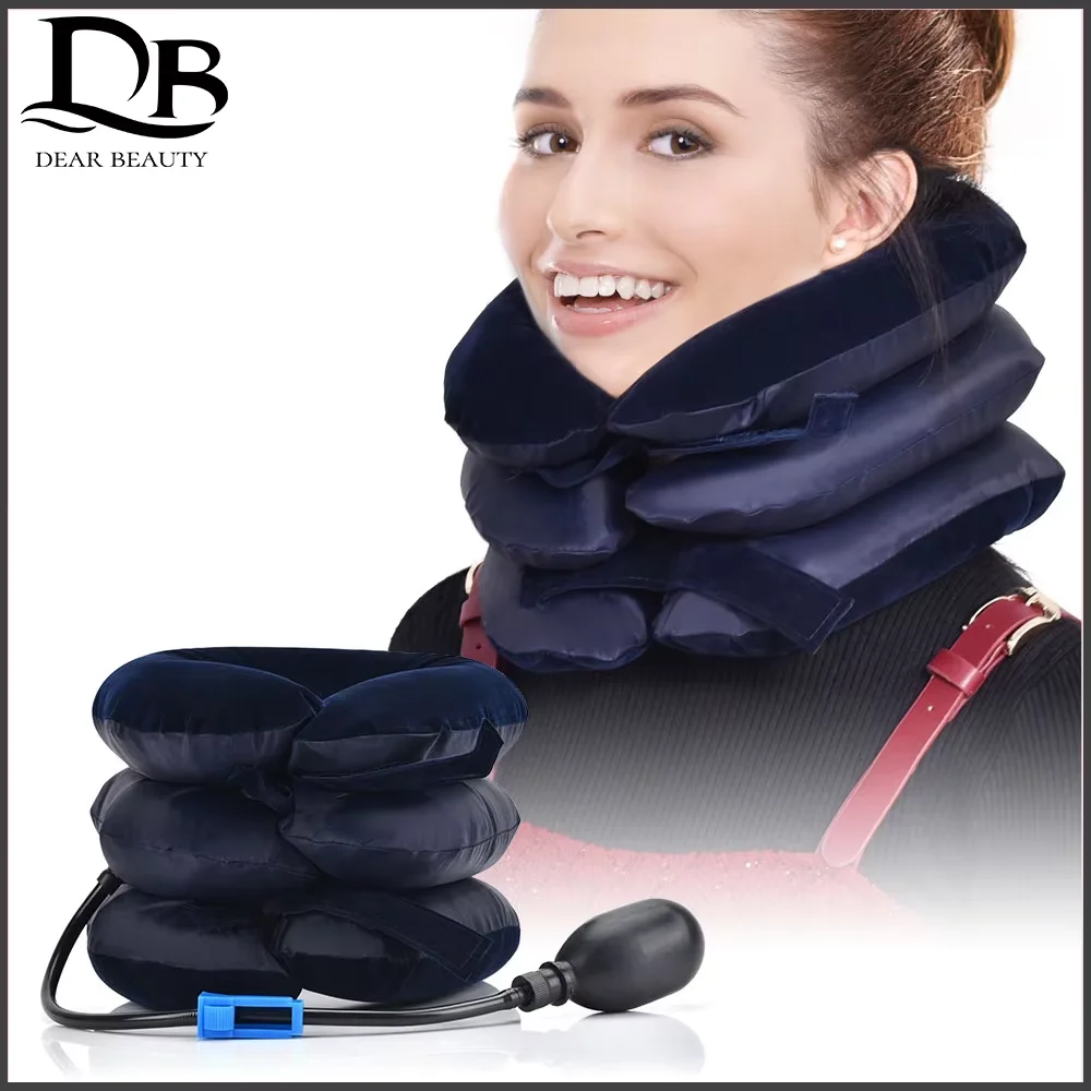 3 Layers Pillow Neck Massager Corrector Collar Relief Air Inflatable Cervical Vertebra Therapy Traction Soft Brace Pain Relief