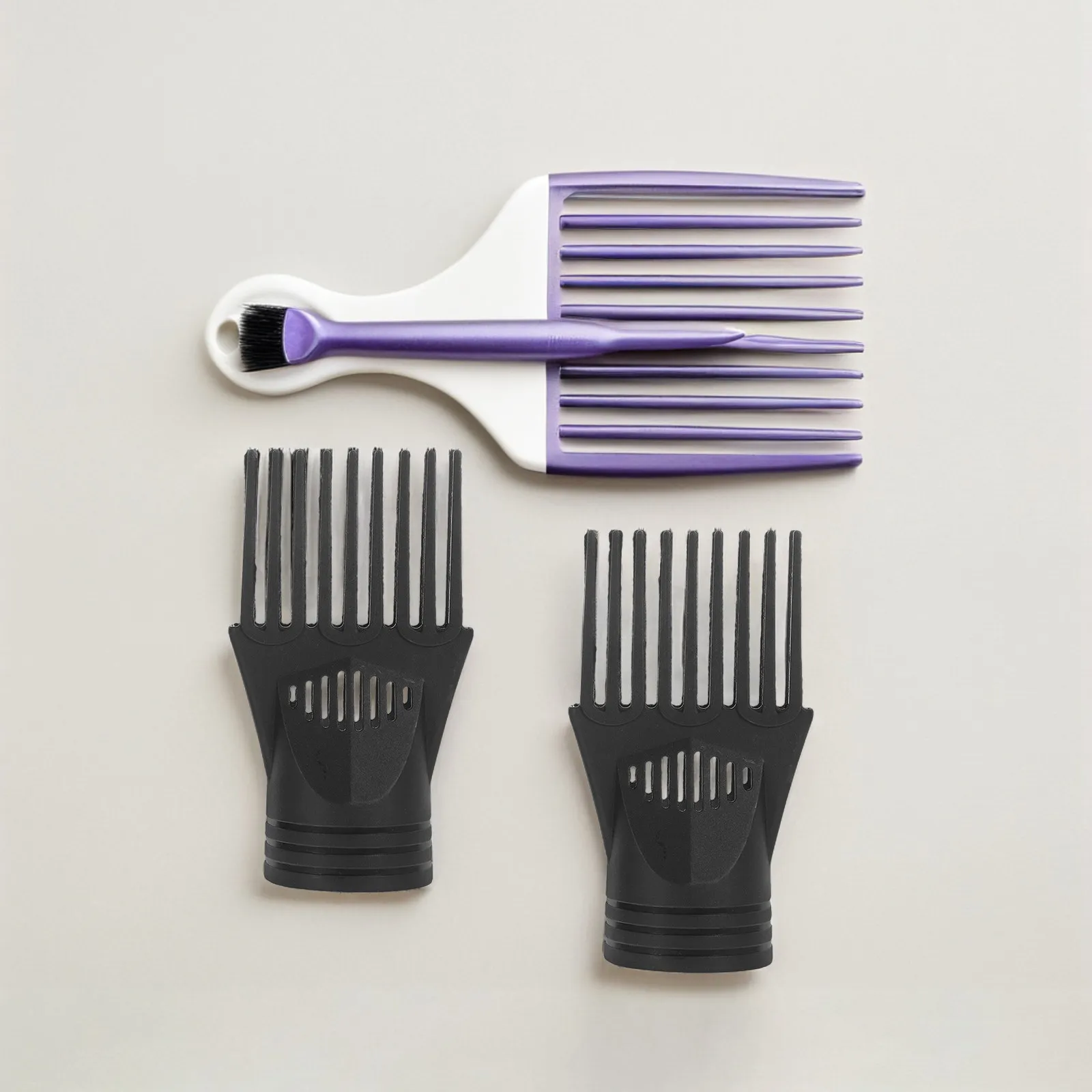 3Pcs Hair Dryer Comb Attachment Black Plastic Blow Dryer Concentrator Nozzle Replacement Salon Styling Tool Comb Nozzle