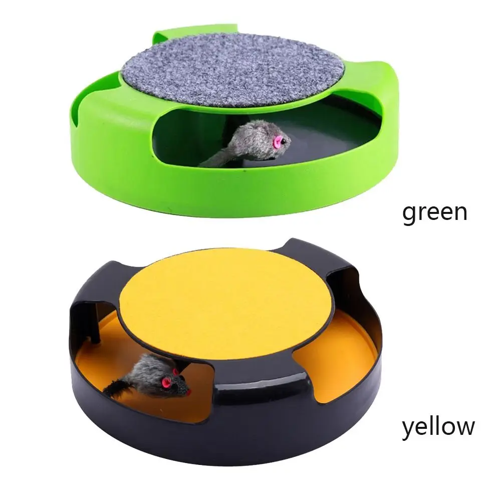 Funny Cat Toys For Indoor Cats Pet Scratching Board Turntable Catch Fake Mouse Plastic Game Cat Scratcher Cat Toy