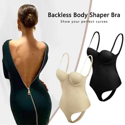 Women Backless Bodysuit Underwear Body Sexy Lingerie Invisible Bra Girdle Slim Body Shaper Plunge Deep V Bras Strap Bras