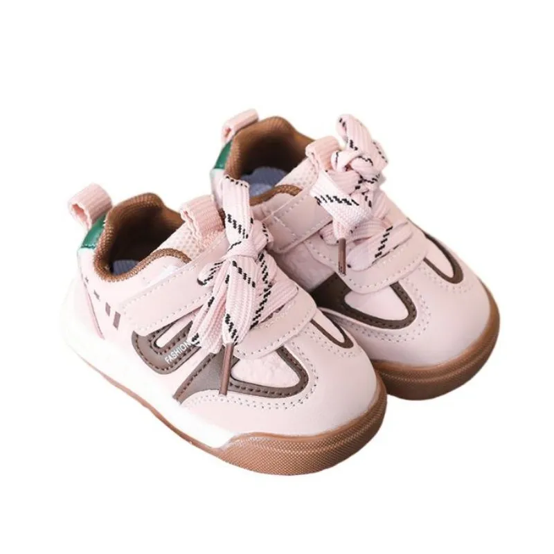 

Leather children's sports shoes 2025 autumn new item girls' versatile board shoes boys' baby soft soled casual walking shoes 16-