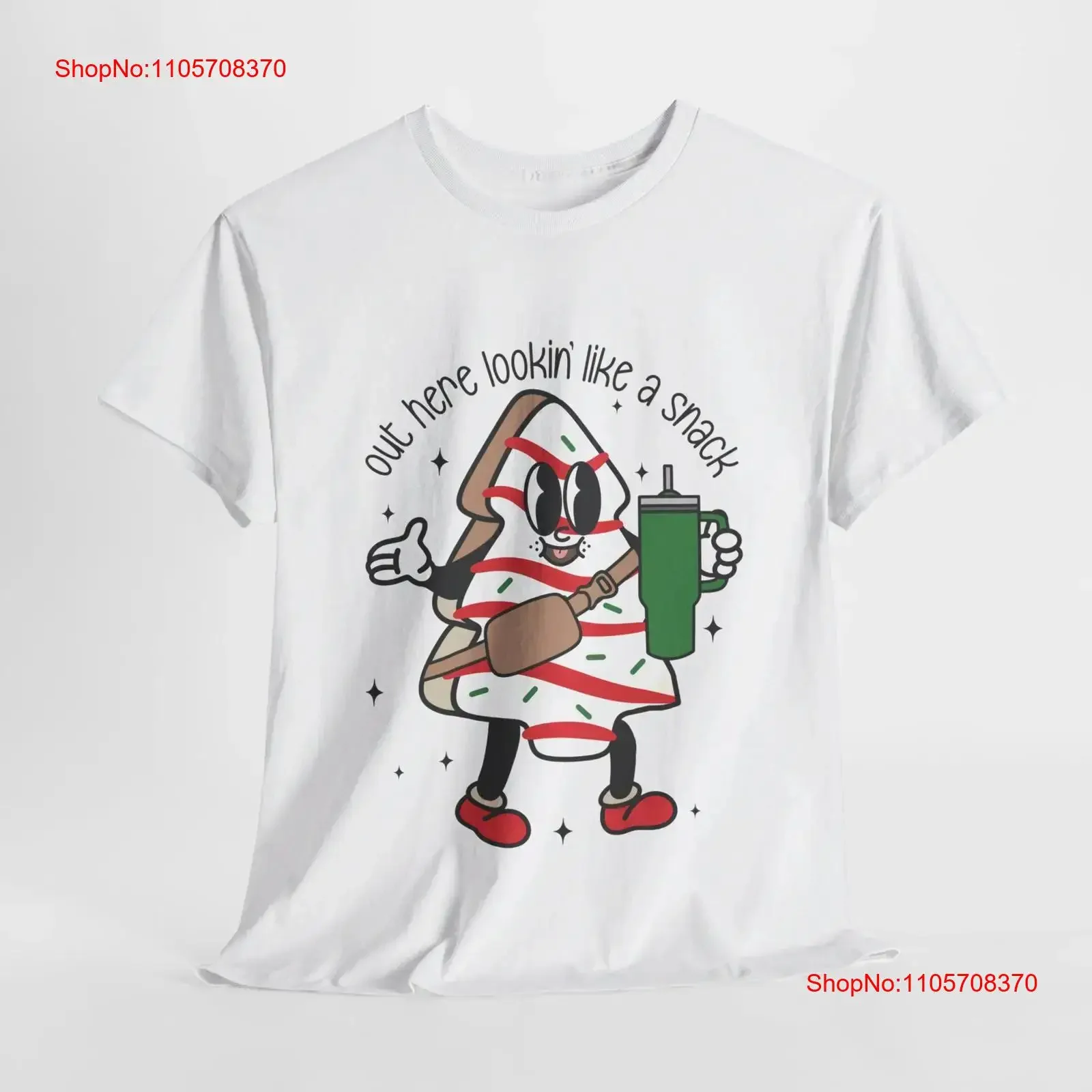 Boojee Christmas T Shirt Out Here Lookin Like A Snack Tree Cake vintage Washed Stylish homme streetwear Casual Stretched