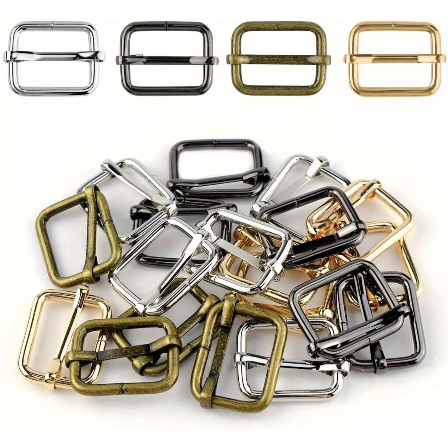 حلقة إبزيم بكرة معدنية متعددة الأغراض ، إبزيم دبوس ، منزلق حزام للحزام ، إكسسوارات ذاتية الصنع ، حزام ، أكياس ، 5 من من من من 50 #5