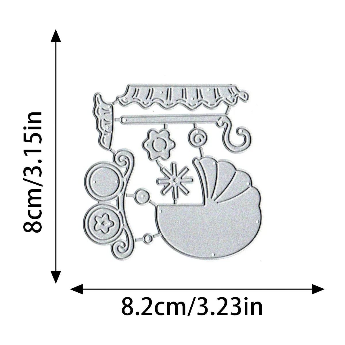 Baby Carriage Metal Cutting Dies DIY Scrapbooking Album Embossing Decorative Handicrafts Greeting Card Knife Mold Punch Stencil