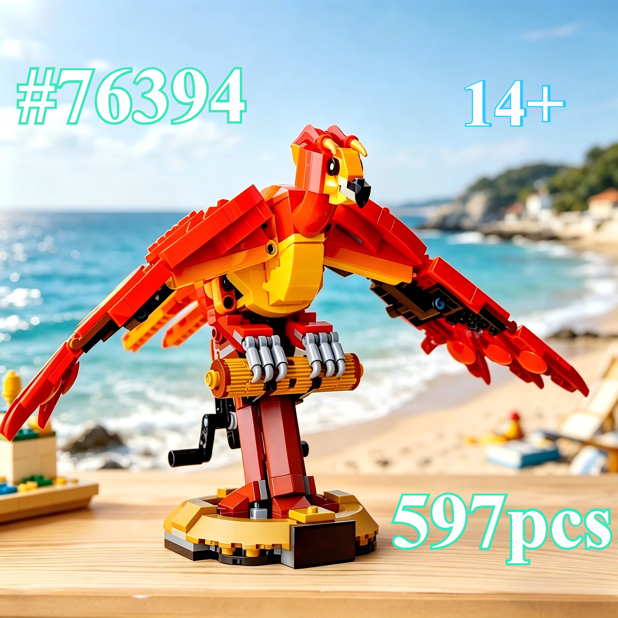 Magic World Fire Phoenix76394, Juego de Bloques de Construcción, Apto para Regalos de Navidad, Compatible con Piezas Lego, 597 Piezas
