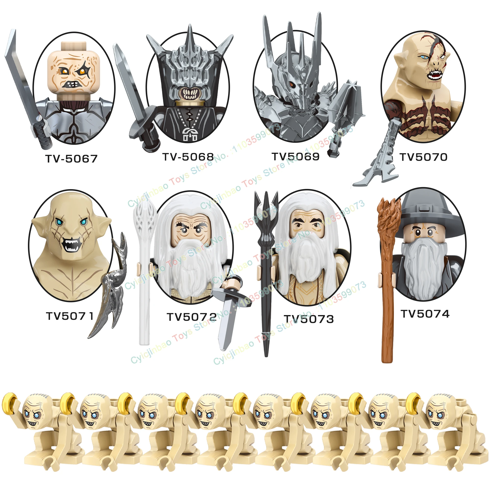 Bloques de construcción de casco de armadura Orc para niños, caballero Medieval, soldados, Guerrero, minifiguras de acción, juguetes educativos, TV6409