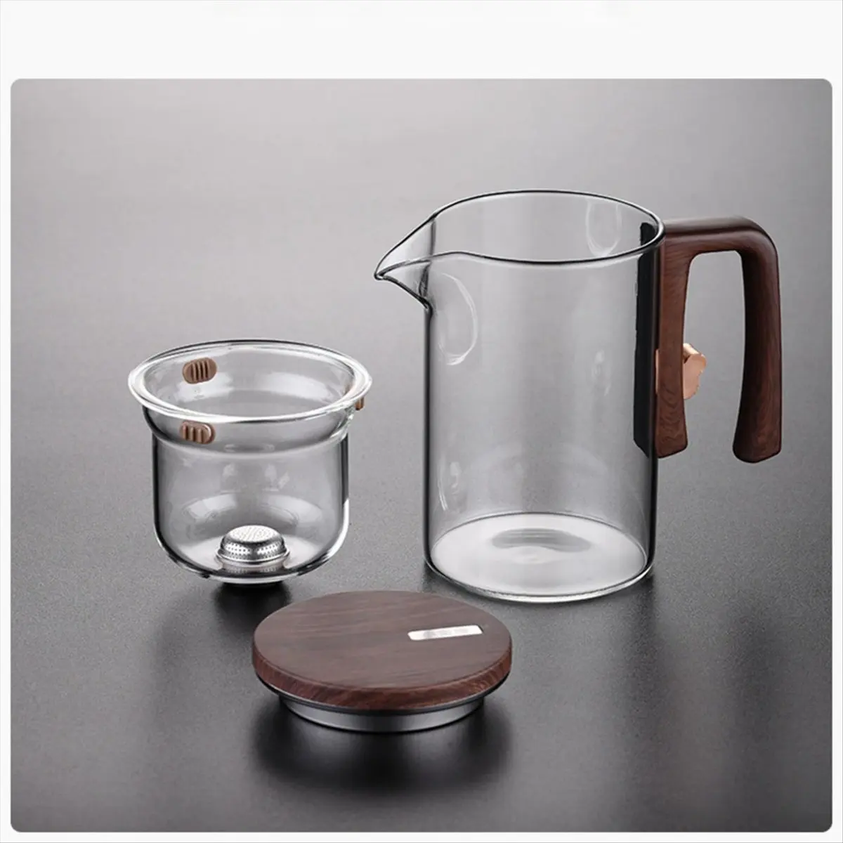 AT54 Magnetic Filtration Teapot - Automatic Tea Separation, Small Waist Design, Glass Teapot for Office Use