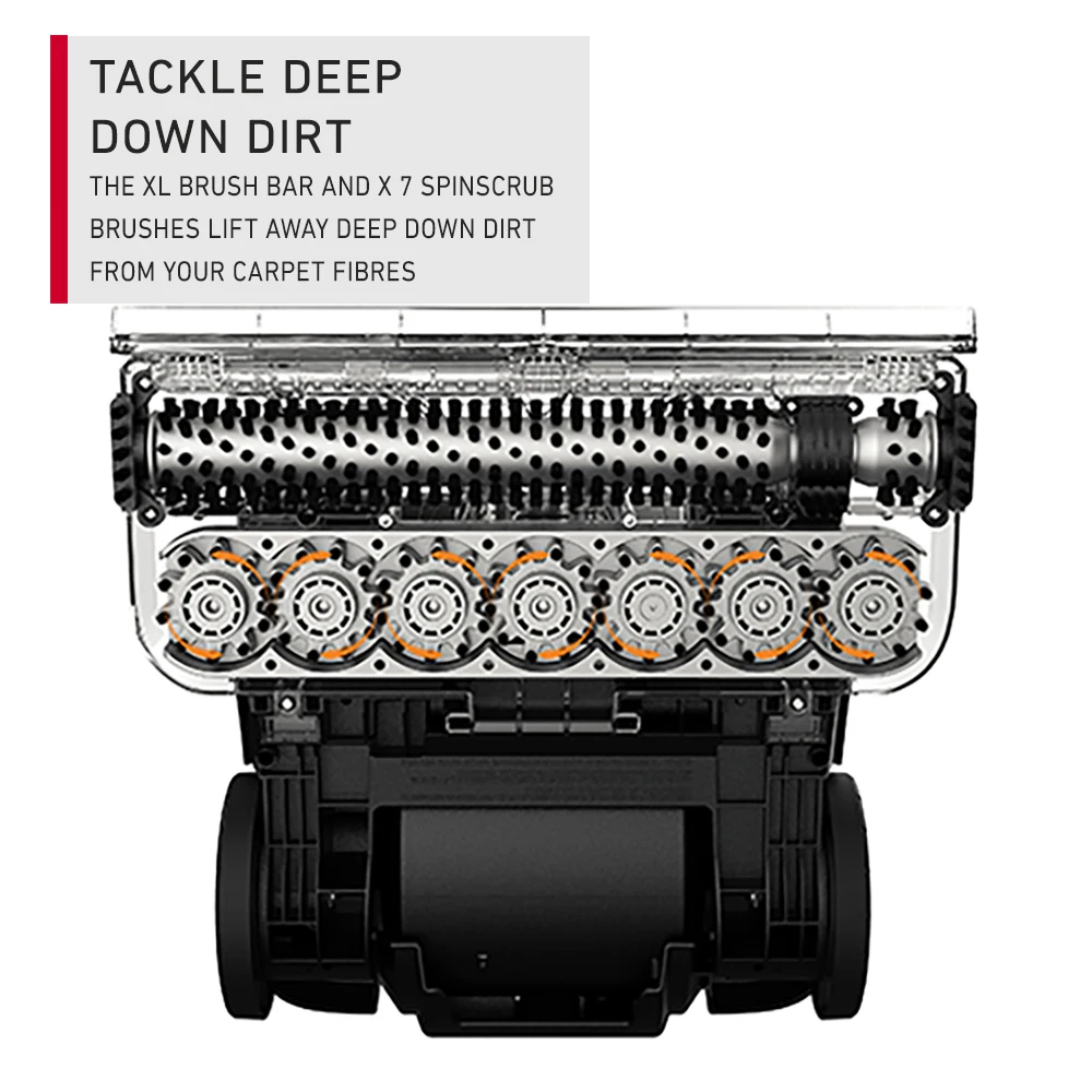 غسالة السجاد هوفر بلاتينيوم باور ماكس ومنظف الأرضيات الصلبة 360 درجة °   تقنية فرشاة ودوران مائية مقاس Xl للدوران المضاد