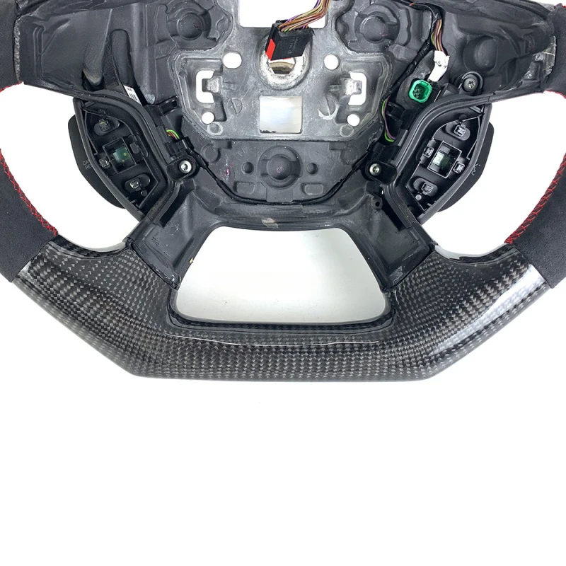Black Suede Leather Carbon Fiber Steering Wheel Fit Focus MK2 MK3 ST 2012 2013 2014