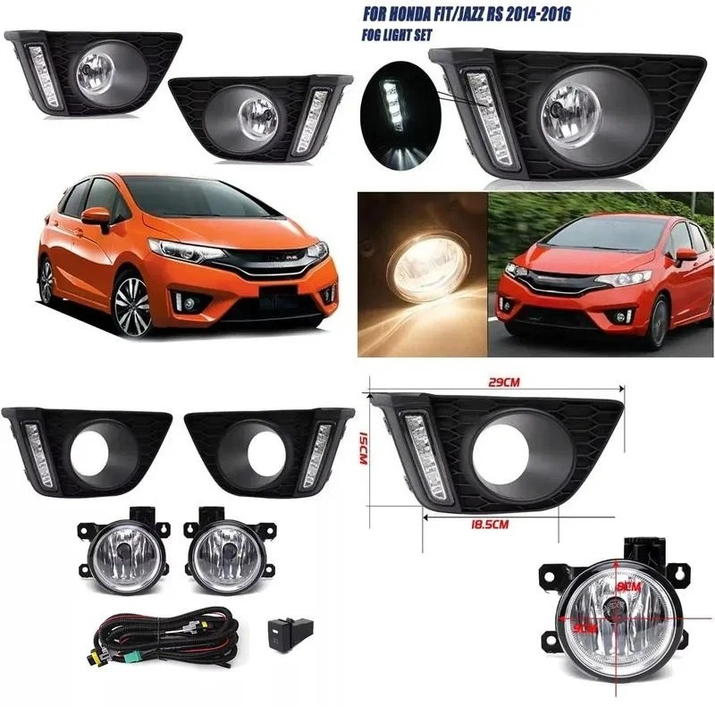 LED Daytime Running Light Fog Lights DRL Driving Lamp for Fit Jazz GK5 Asia Type 2014 2015 2016 2017