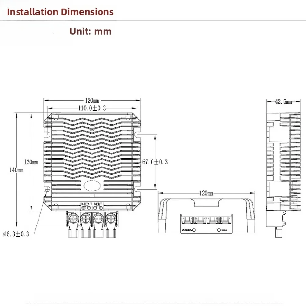 

DC-DC Converter 24V to 13.8V 80A with Reverse Polarity Protection and Thermal Shutdown for Reliable 24V to 12V Conversion