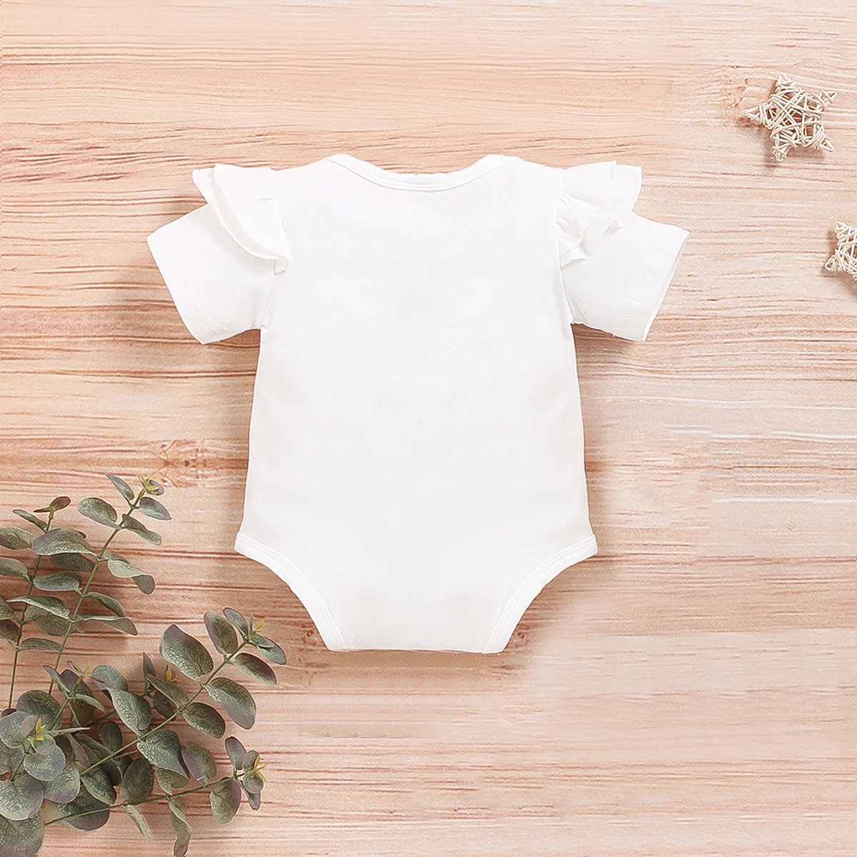 Newborn Baby Girl Romper White Short Sleeved Letter Printed Bodysuit Summer Jumpsuit Clothing for Toddler Girl 0-18 Months