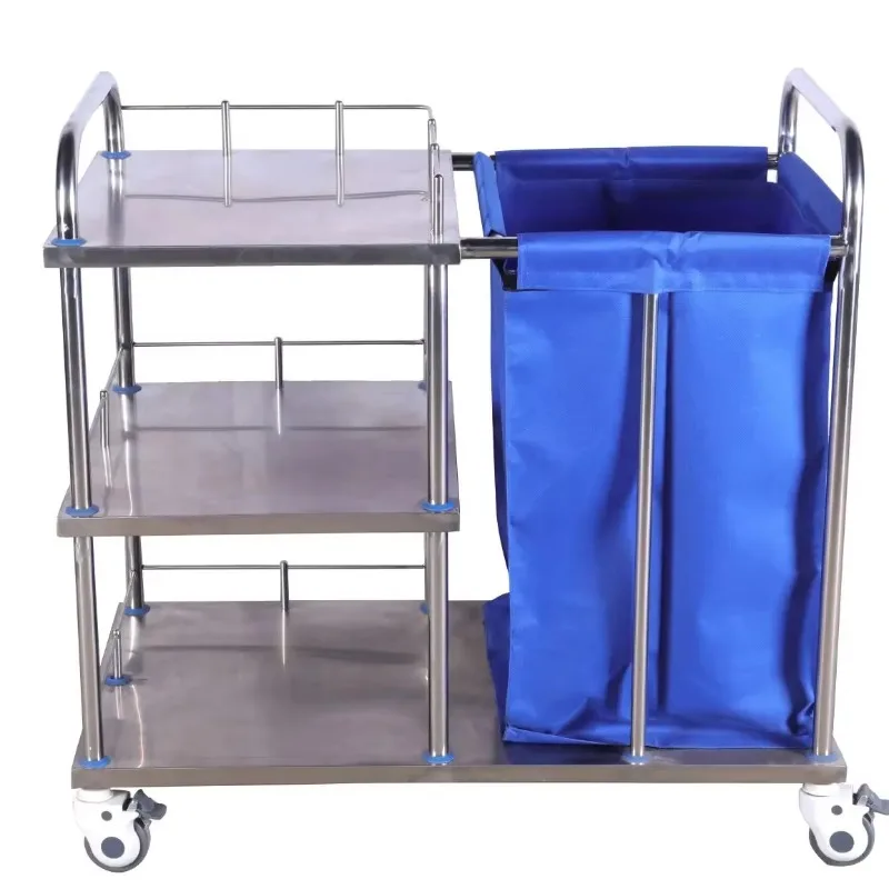

Stainless Steel Silver Medical Waste Bin Trolley Hospital Furniture Hospital Clinic Nursing 100kg Load Capacity B25