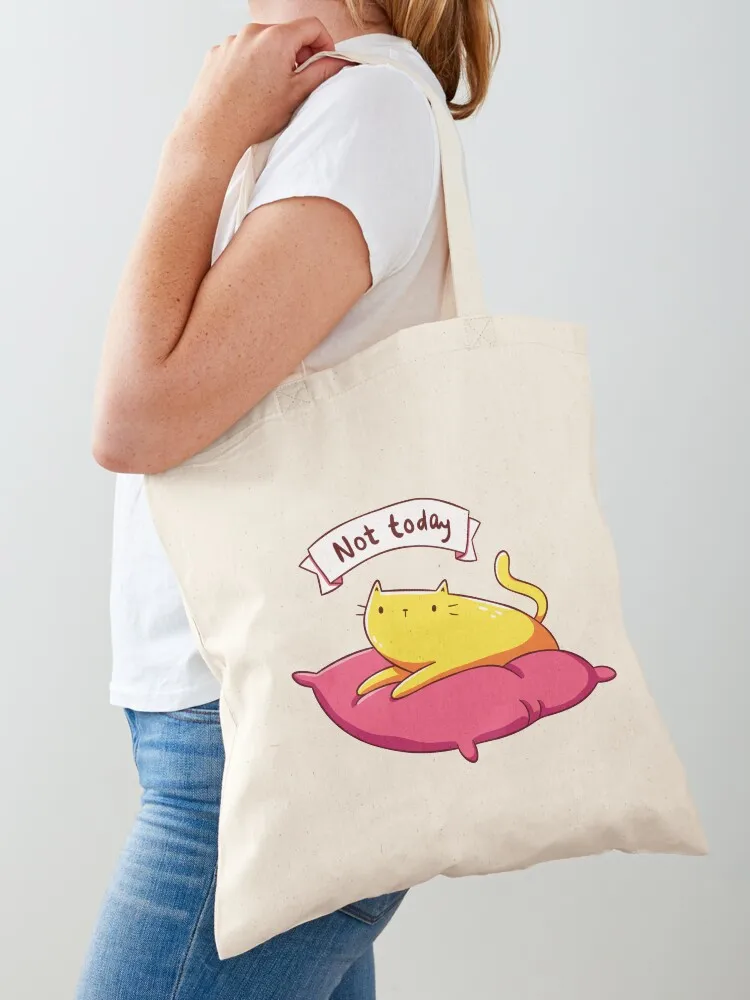 Cute Lazy Cat Not Today Meme Tote Bag Fabric bag great bag Lady
