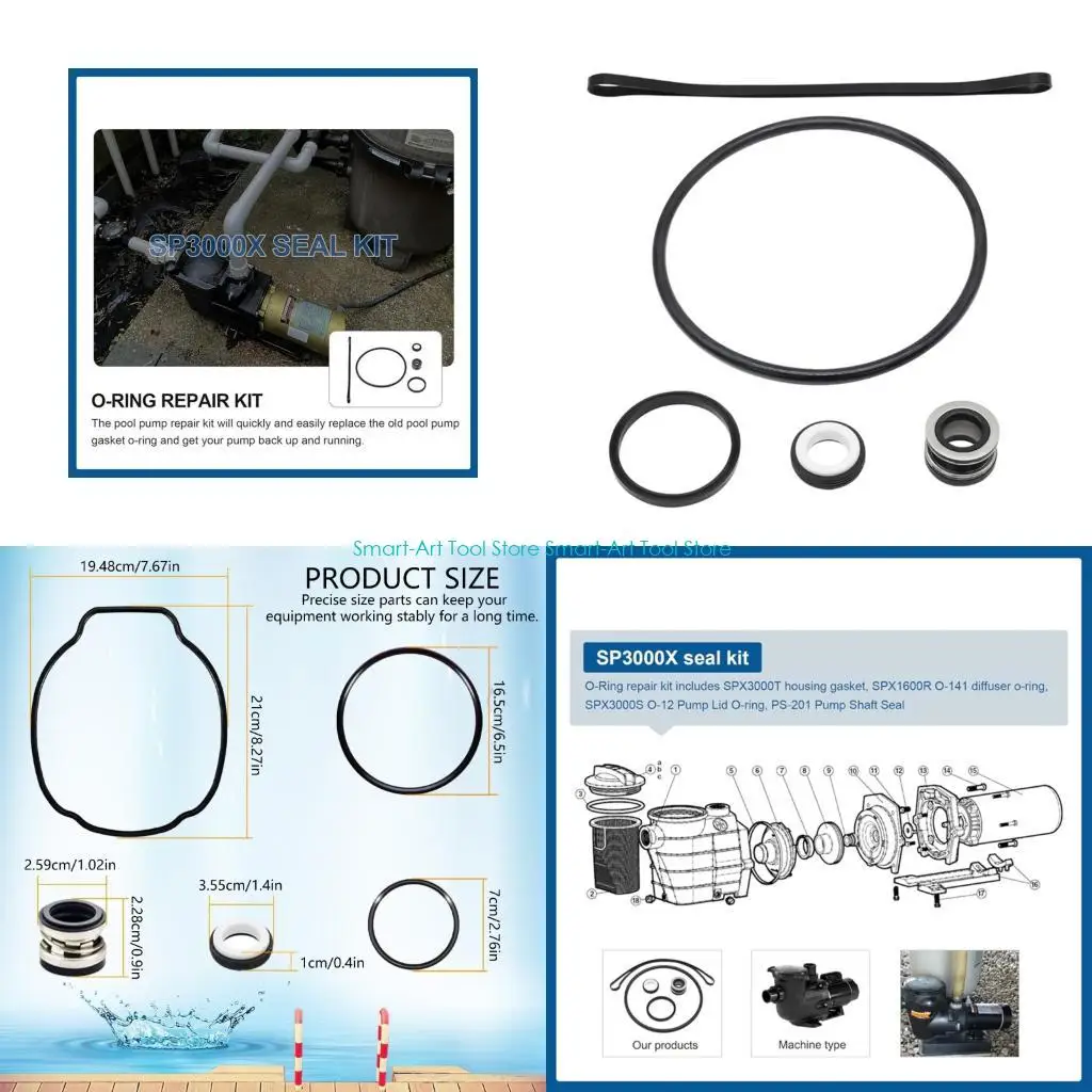 

E1PB Pool Shaft Seal Repair O Rings Replacement SPX1600Z2 For SP3200 Series