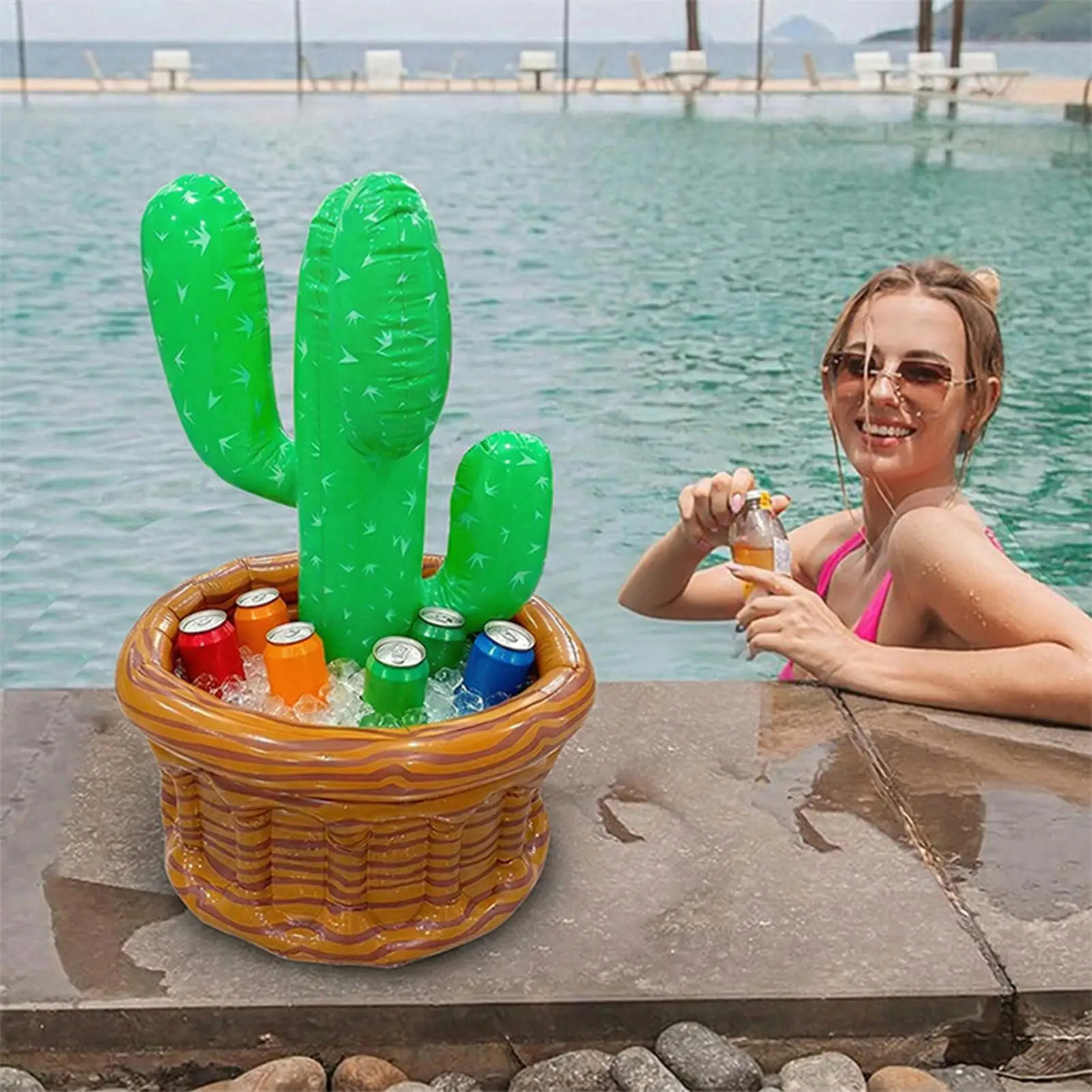 

Inflatable Cactus Cooler Blow Up Serving Containers Inflatable Drink Cooler Containers For Birthday Summer Beach Pool Picnic