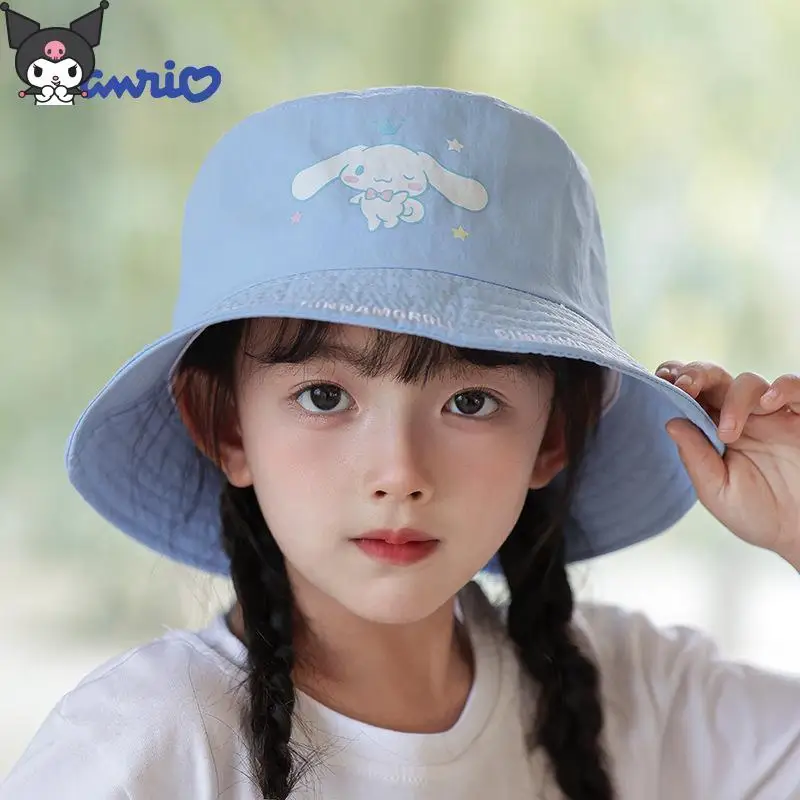 

Cute Sanrios Kuromi Hello Kittys My Melody Sunscreen Hat Girl Children Fisherman Hat Ultraviolet-Proof Summer Sunshade Hat