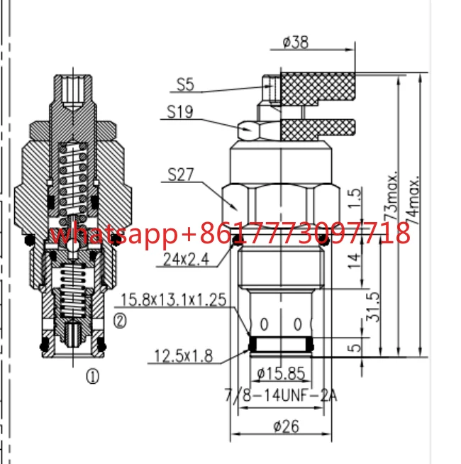 Threaded Cartridge Pilot Operated, Overflow Valve XYF10-08 Pressure Regulator Safety Valve Pressure Valve Hydraulic System Valve