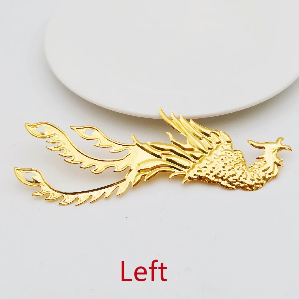 10/30 PCS 76x39mm Gold Color Metal Filigree Flower Slice Phoenix Charms Base Setting DIY Jewelry Making Components Findings