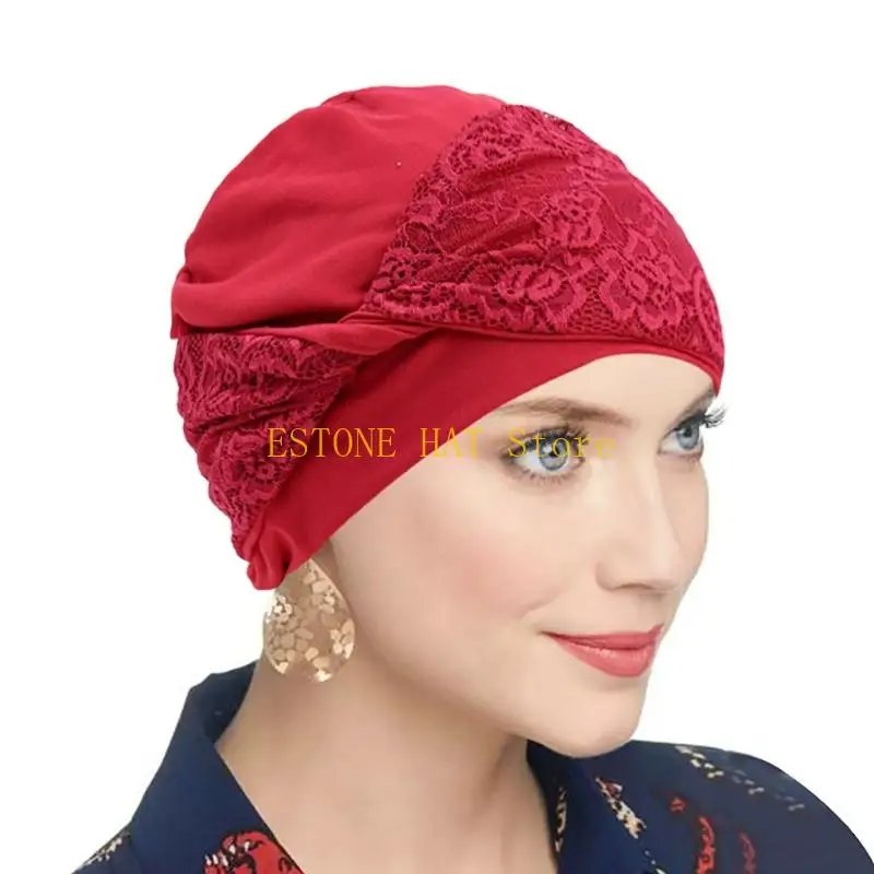 49MF Lace Head Wrap for Daily Wear and Full Coverage Styling Needs