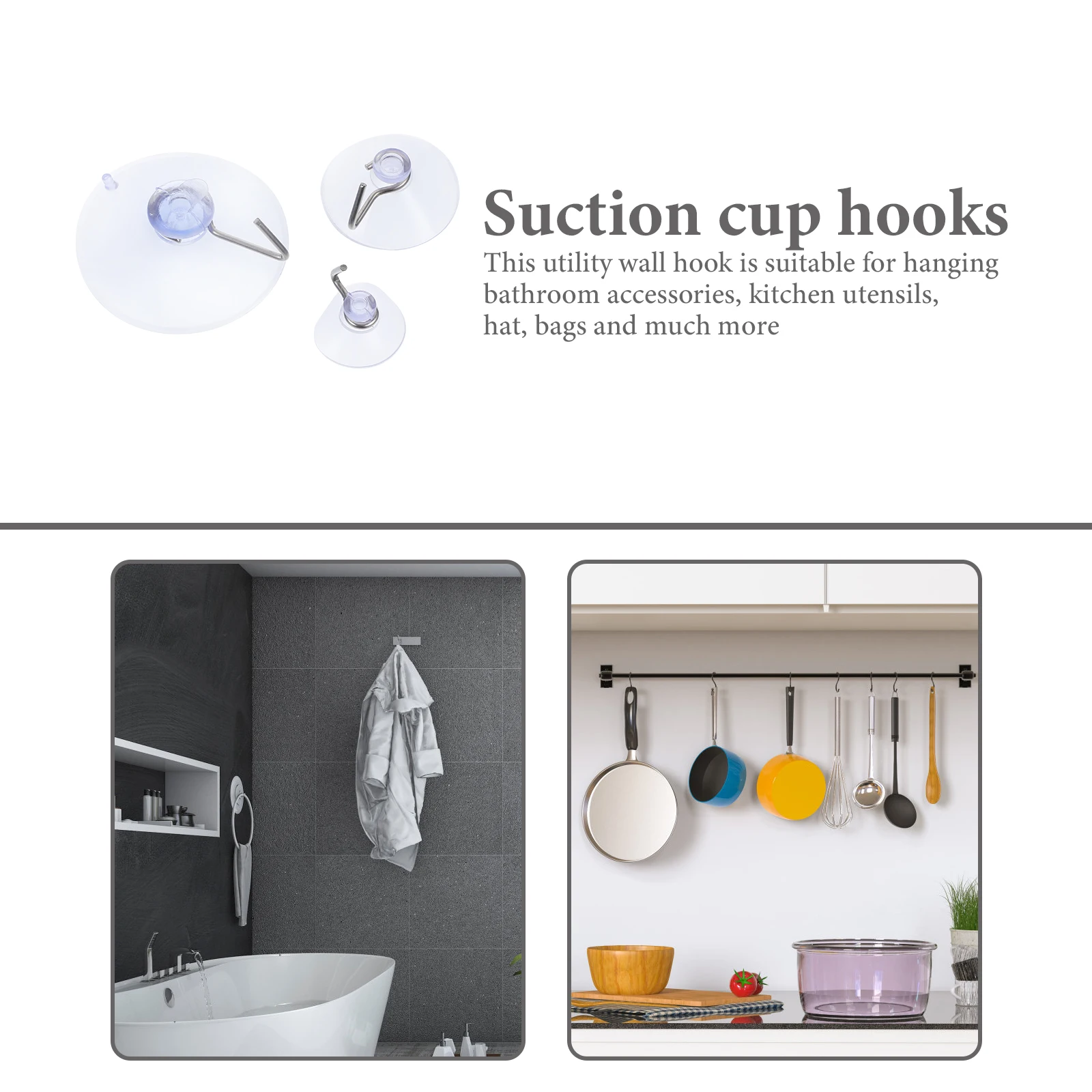 

30pcs Suction Cup Hooks Heavy Duty No Drill Wall Hanger For Bathroom Kitchen Tile Glass Surface Multi-Use Hanging Organizer