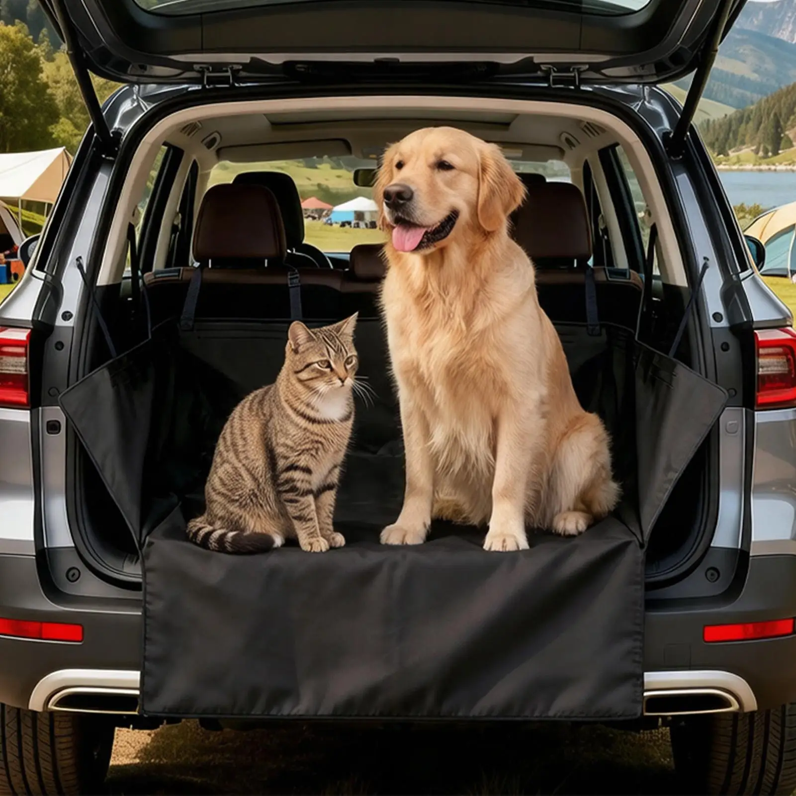 

Waterproof Protective Pad Trunk Cover for Dogs Non-Slip Stain-Resistant Washable SUV Trunk Cover for Truck Automotive RV Car