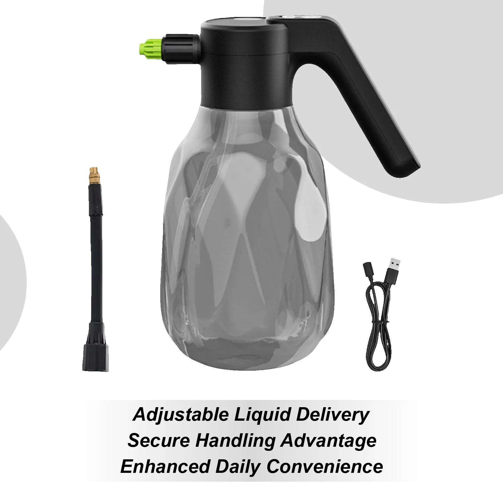 

Electric Plant Mister 2L Adjustable Cleaning Tool Portable Electric Spray Bottle For Gardening Lawn Yard Grass Car Cleaning