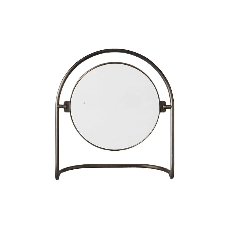 European-Style Simple Geometric Brass Makeup Mirror Bedroom Princess Mirror round Dressing Mirror