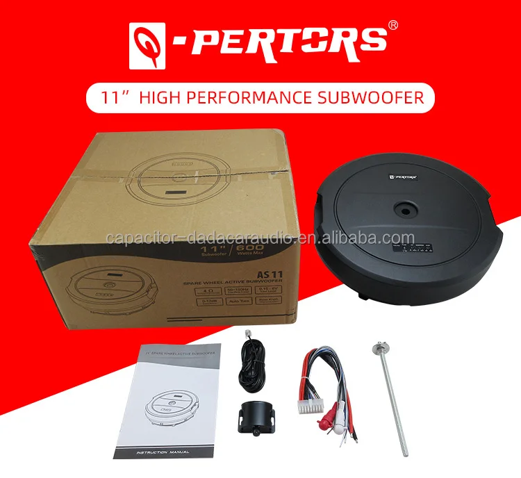 hot sale Q-PERTORS AS11 11inch car Spare Tire Audio Active concealed subwoofer 11inch Woofer  RMS power 120W 4ohm Subwoofer